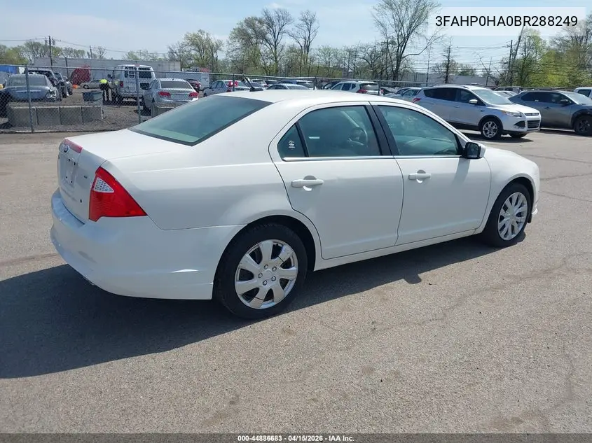 3FAHP0HA0BR288249 2011 Ford Fusion Se