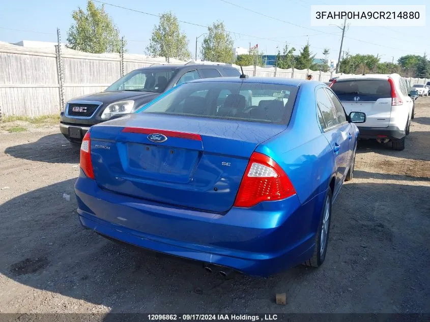 3FAHP0HA9CR214880 2012 Ford Fusion Se