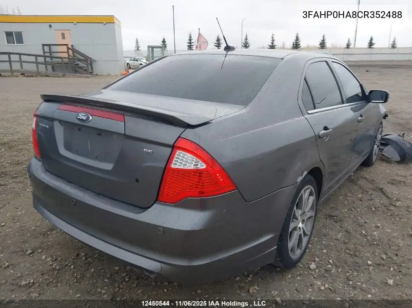 3FAHP0HA8CR352488 2012 Ford Fusion Se