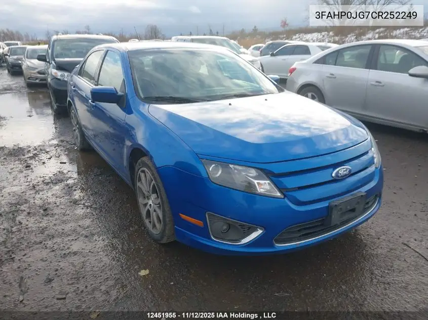 3FAHP0JG7CR252249 2012 Ford Fusion Sel