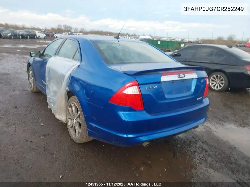 3FAHP0JG7CR252249 2012 Ford Fusion Sel