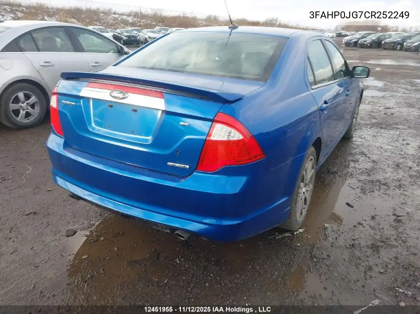 3FAHP0JG7CR252249 2012 Ford Fusion Sel
