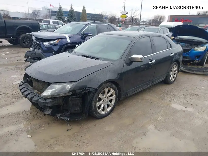 3FAHP0JA3CR318405 2012 Ford Fusion Sel