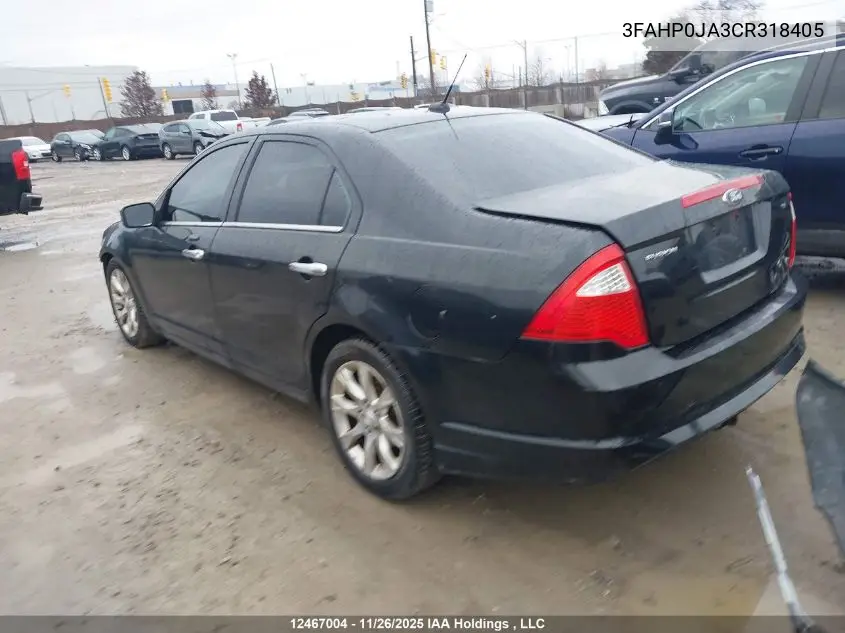 3FAHP0JA3CR318405 2012 Ford Fusion Sel