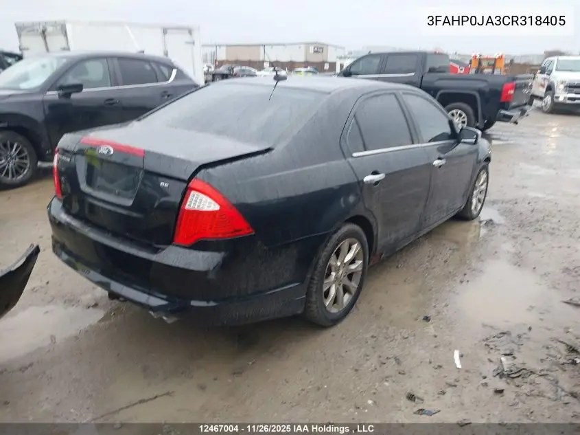 3FAHP0JA3CR318405 2012 Ford Fusion Sel