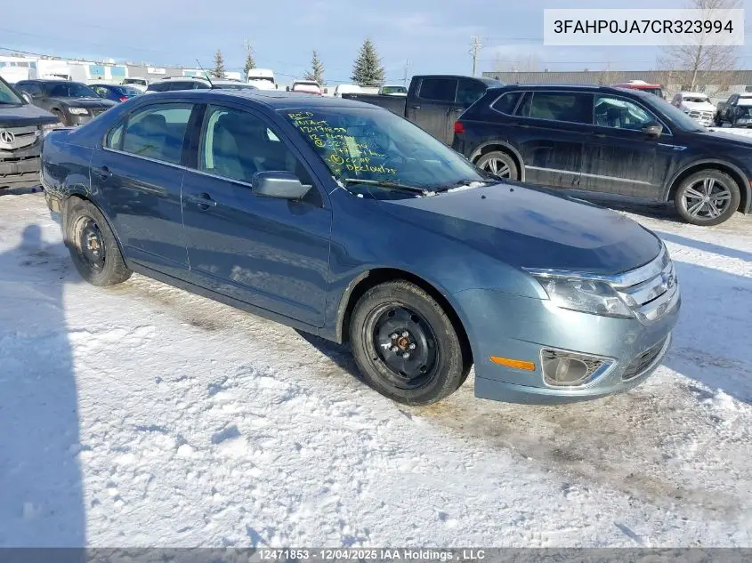 3FAHP0JA7CR323994 2012 Ford Fusion Sel