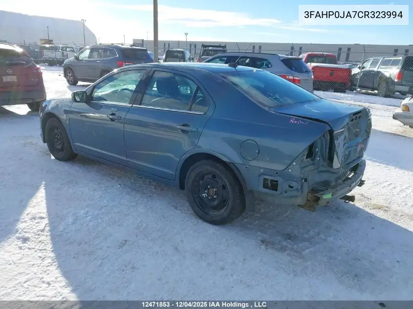3FAHP0JA7CR323994 2012 Ford Fusion Sel
