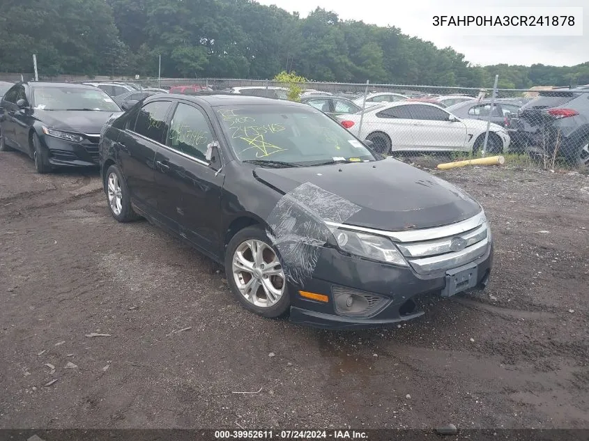 3FAHP0HA3CR241878 2012 Ford Fusion Se