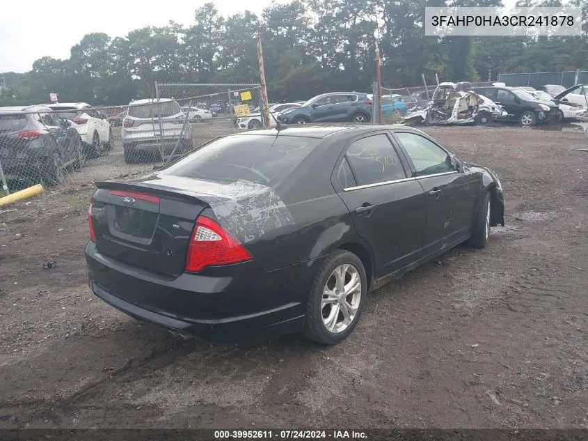 3FAHP0HA3CR241878 2012 Ford Fusion Se