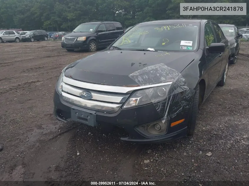 3FAHP0HA3CR241878 2012 Ford Fusion Se