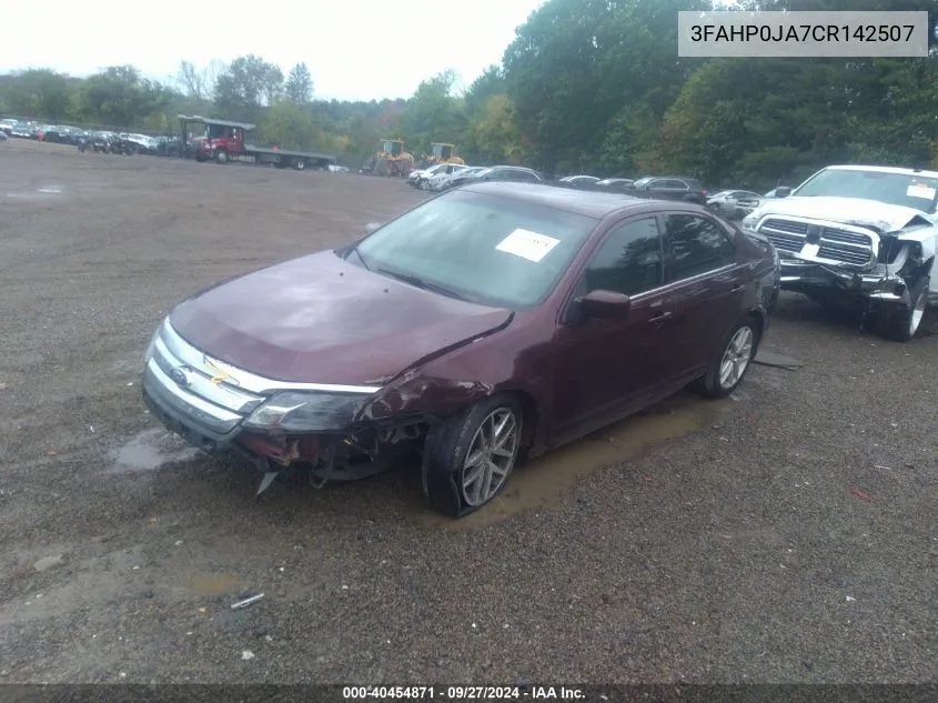 2012 Ford Fusion Sel VIN: 3FAHP0JA7CR142507 Lot: 40454871