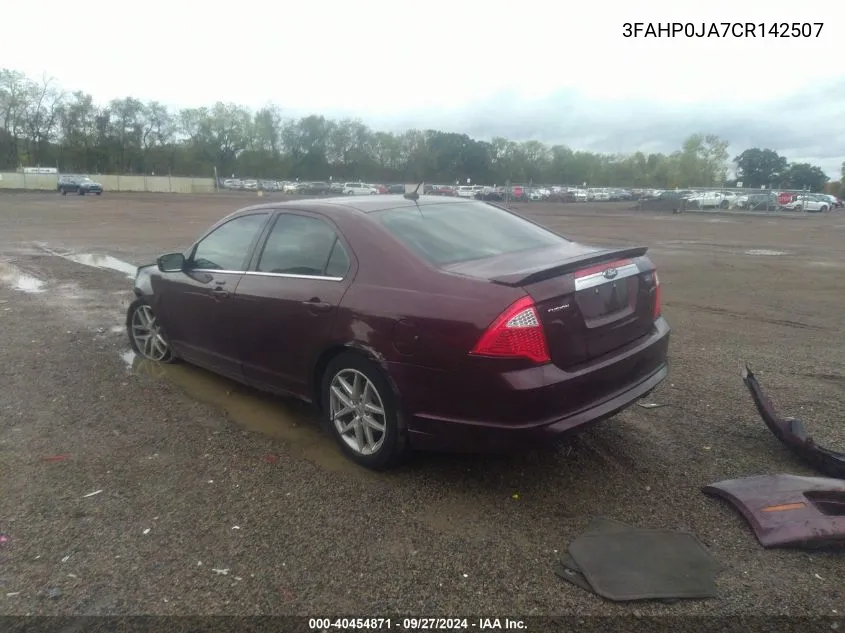 2012 Ford Fusion Sel VIN: 3FAHP0JA7CR142507 Lot: 40454871