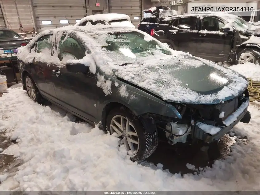 3FAHP0JAXCR354110 2012 Ford Fusion Sel