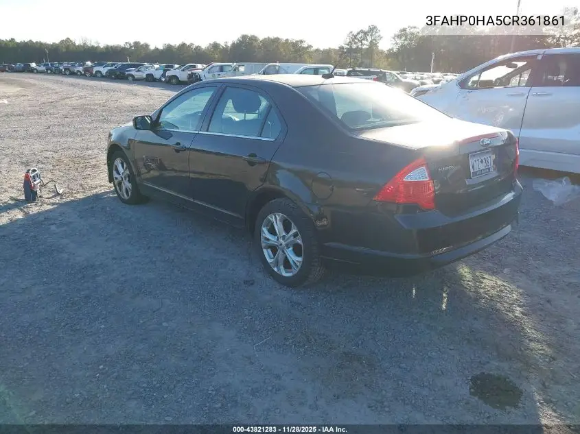 3FAHP0HA5CR361861 2012 Ford Fusion Se