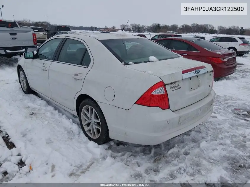 3FAHP0JA3CR122500 2012 Ford Fusion Sel