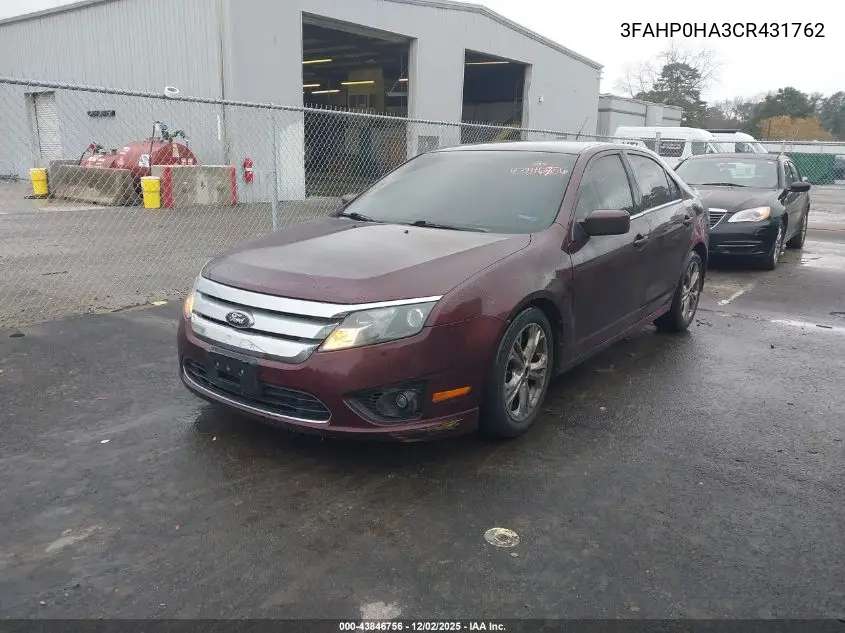 3FAHP0HA3CR431762 2012 Ford Fusion Se