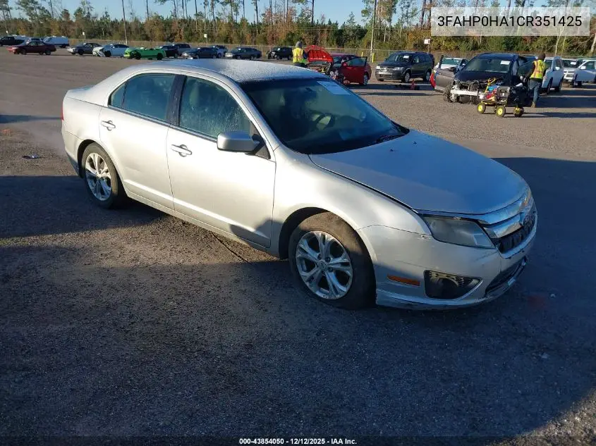 3FAHP0HA1CR351425 2012 Ford Fusion Se