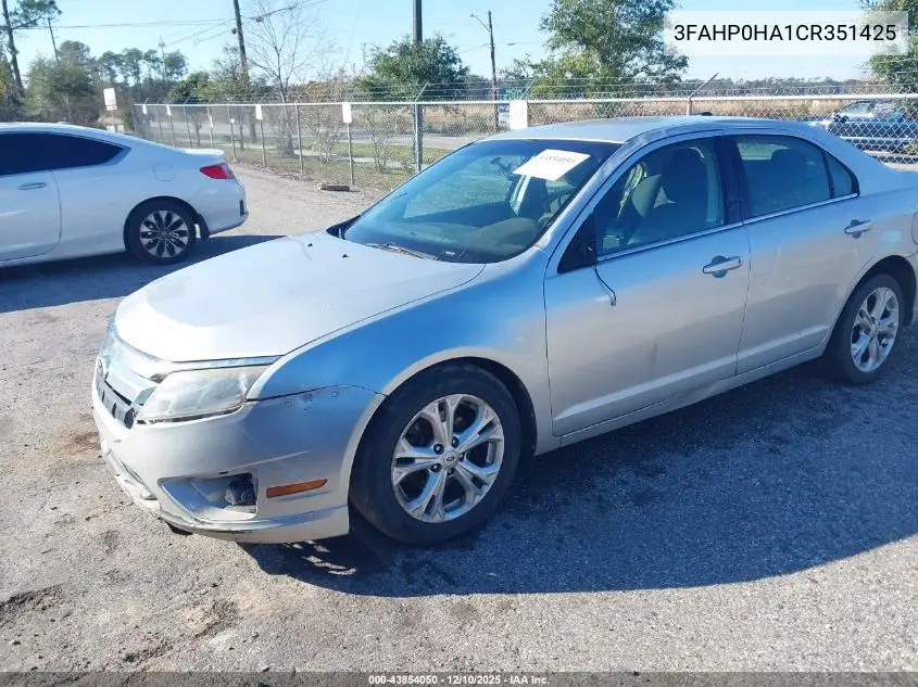 3FAHP0HA1CR351425 2012 Ford Fusion Se