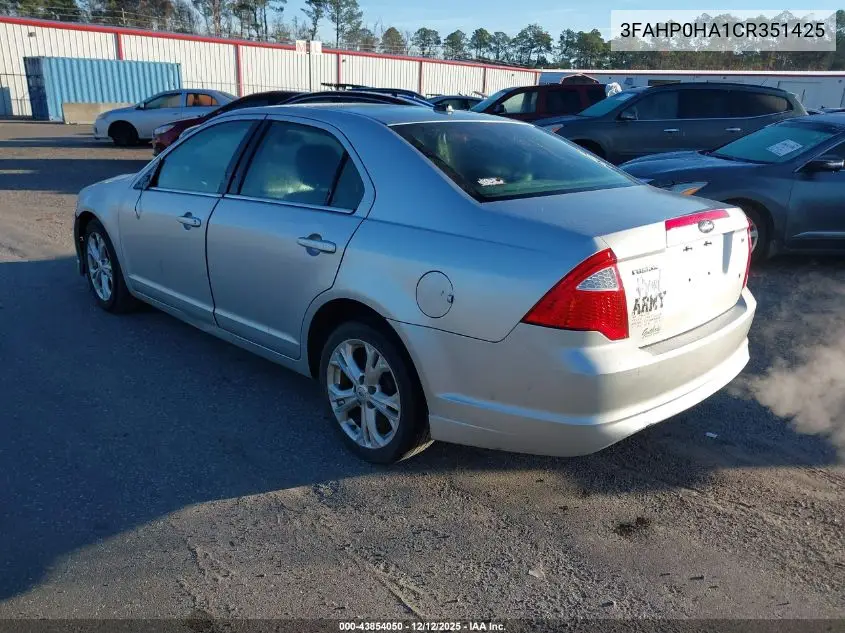3FAHP0HA1CR351425 2012 Ford Fusion Se