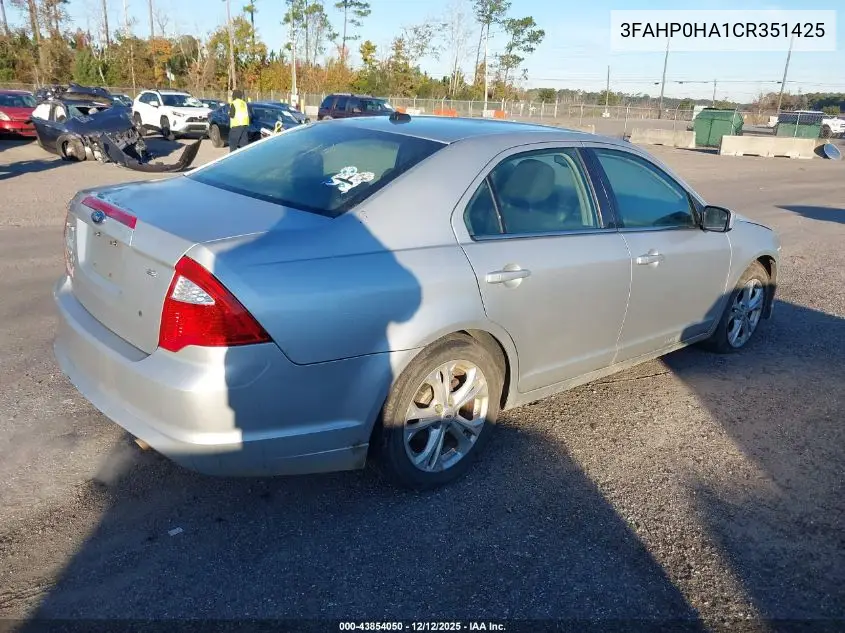 3FAHP0HA1CR351425 2012 Ford Fusion Se