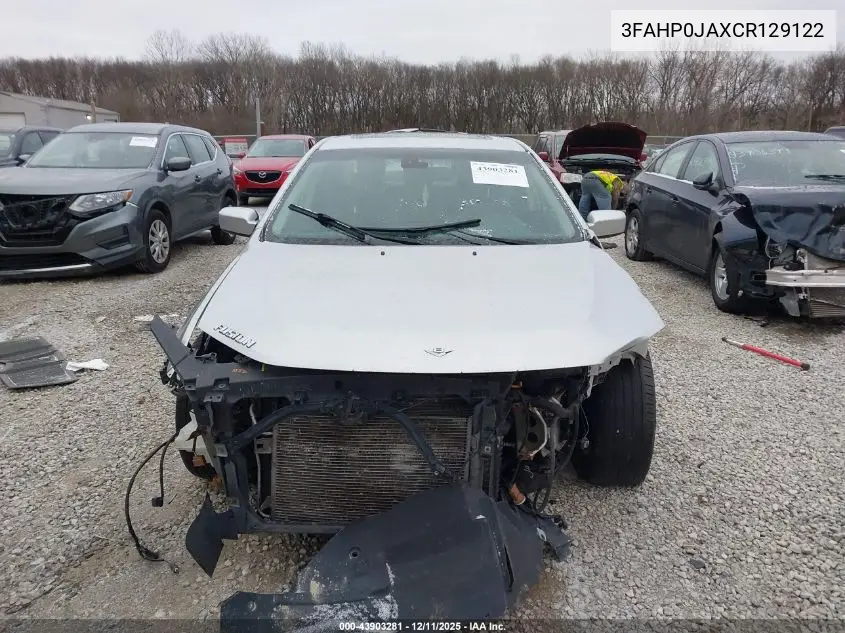 3FAHP0JAXCR129122 2012 Ford Fusion Sel