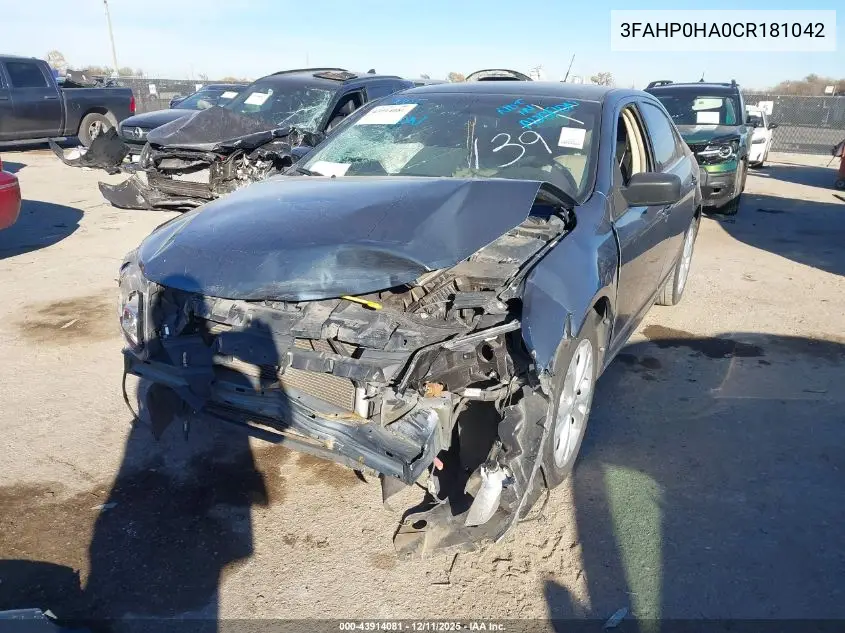 3FAHP0HA0CR181042 2012 Ford Fusion Se