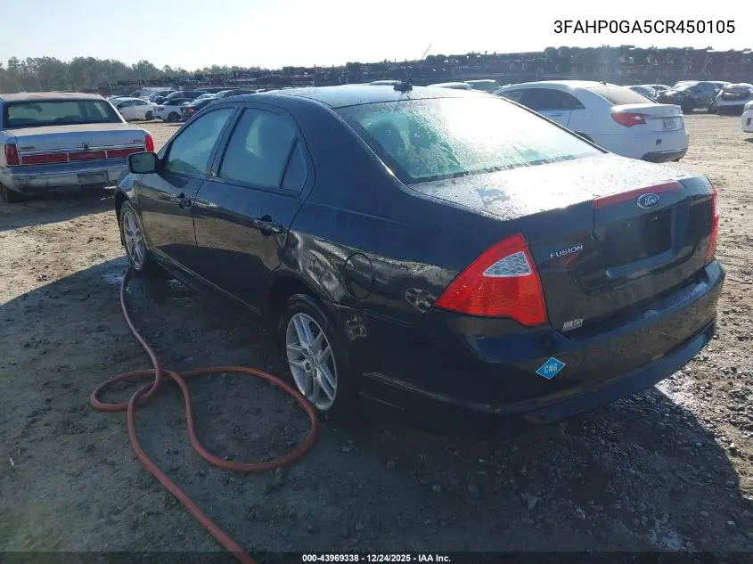 3FAHP0GA5CR450105 2012 Ford Fusion S