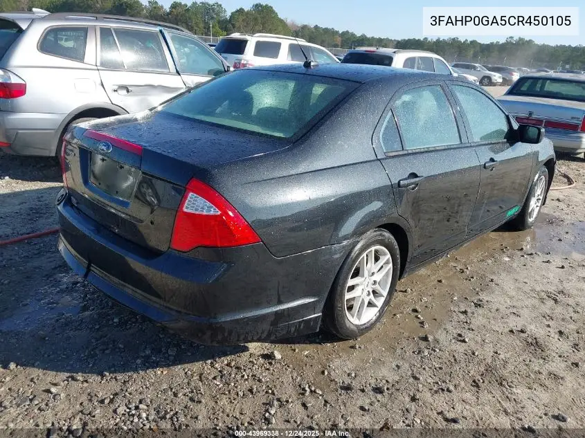 3FAHP0GA5CR450105 2012 Ford Fusion S