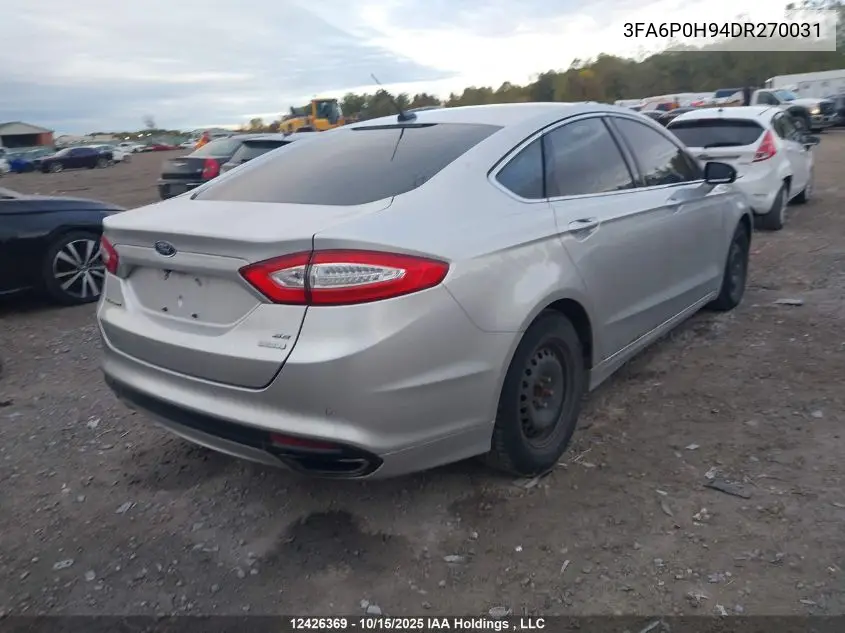 3FA6P0H94DR270031 2013 Ford Fusion Se
