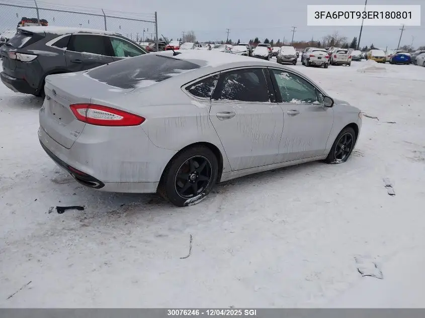 3FA6P0T93ER180801 2014 Ford Fusion Se
