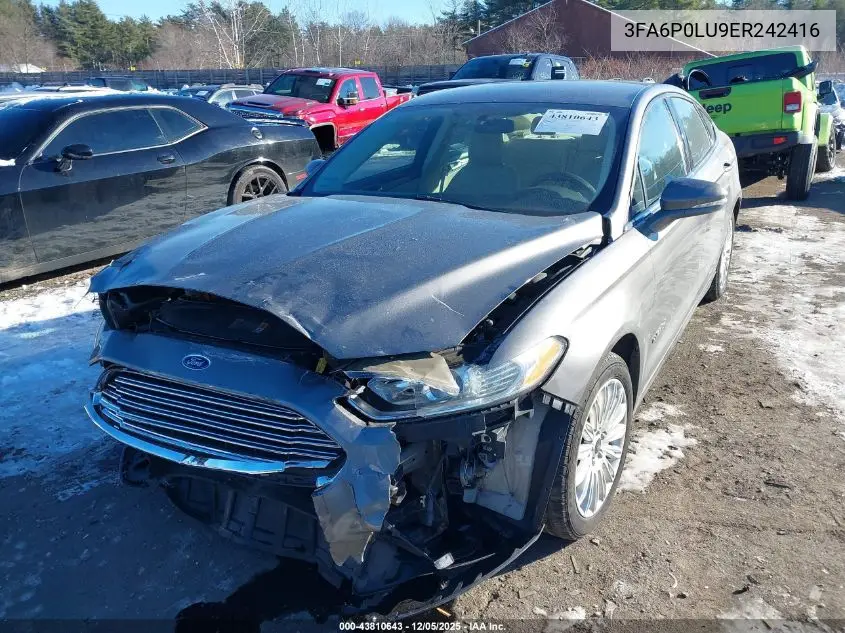 3FA6P0LU9ER242416 2014 Ford Fusion Hybrid Se