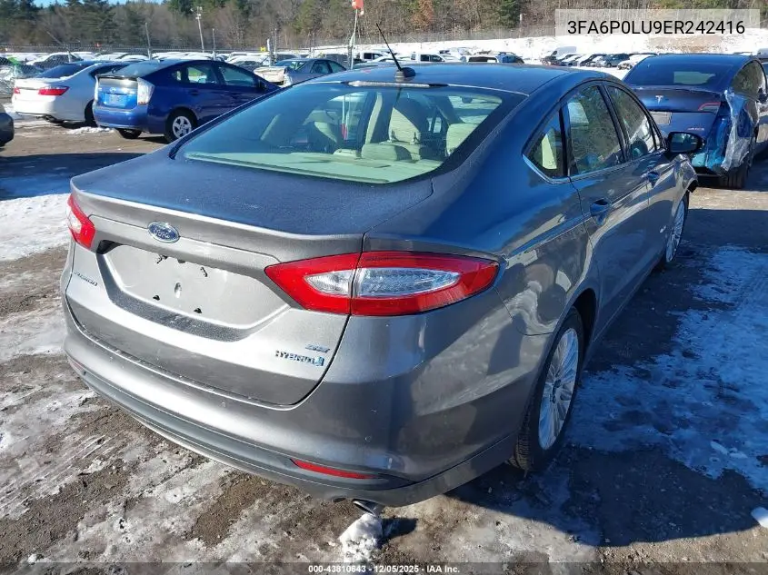 3FA6P0LU9ER242416 2014 Ford Fusion Hybrid Se