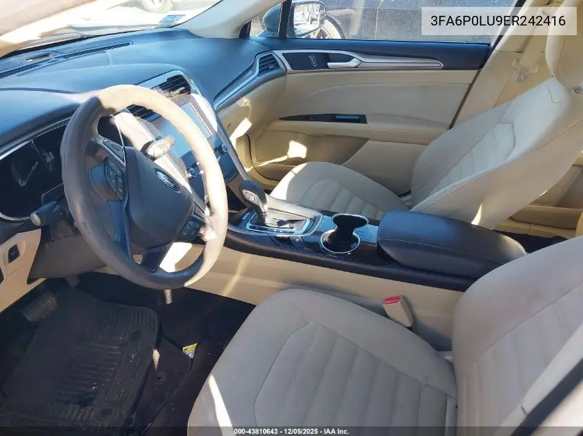 3FA6P0LU9ER242416 2014 Ford Fusion Hybrid Se