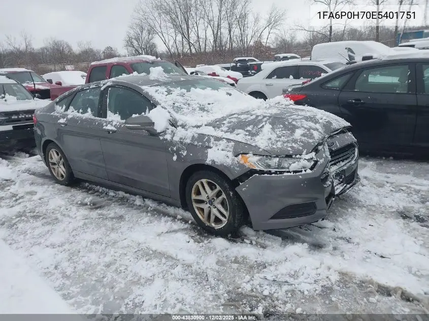 1FA6P0H70E5401751 2014 Ford Fusion Se