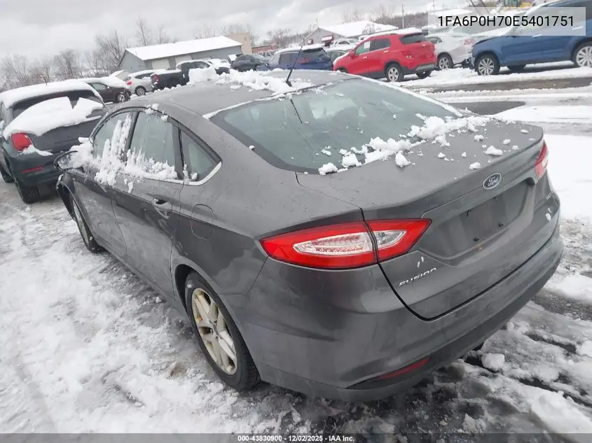 1FA6P0H70E5401751 2014 Ford Fusion Se