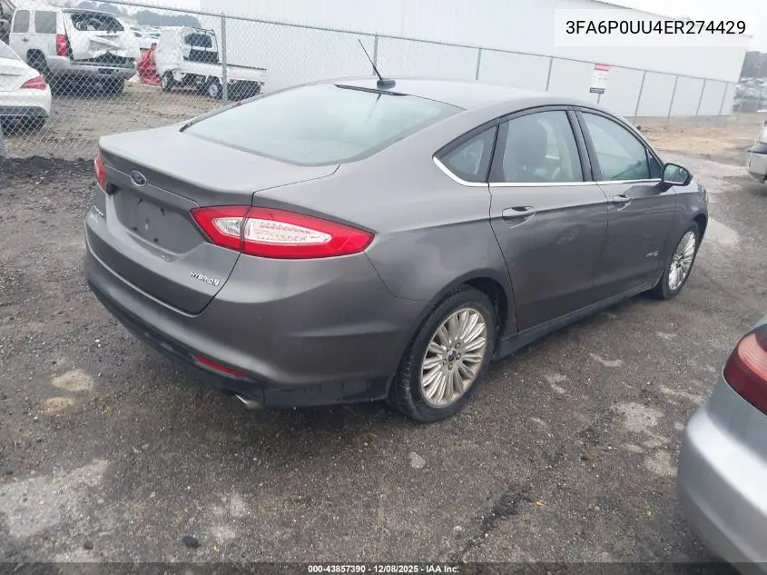 3FA6P0UU4ER274429 2014 Ford Fusion Hybrid S