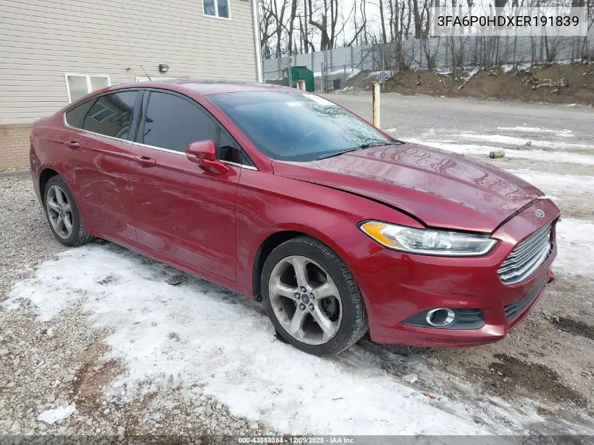 3FA6P0HDXER191839 2014 Ford Fusion Se