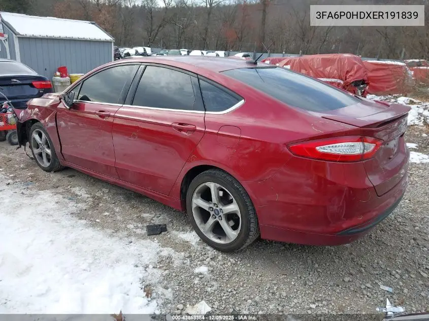 3FA6P0HDXER191839 2014 Ford Fusion Se