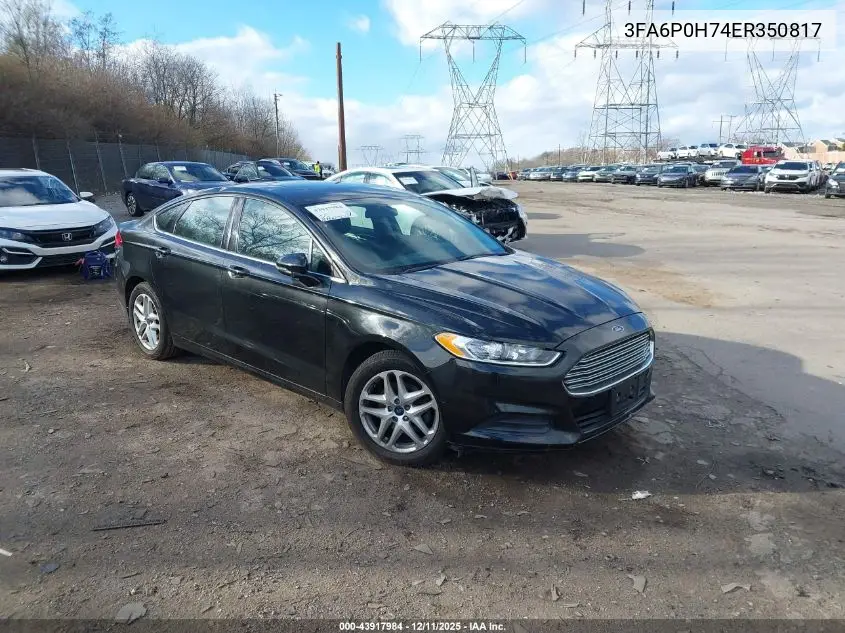 3FA6P0H74ER350817 2014 Ford Fusion Se
