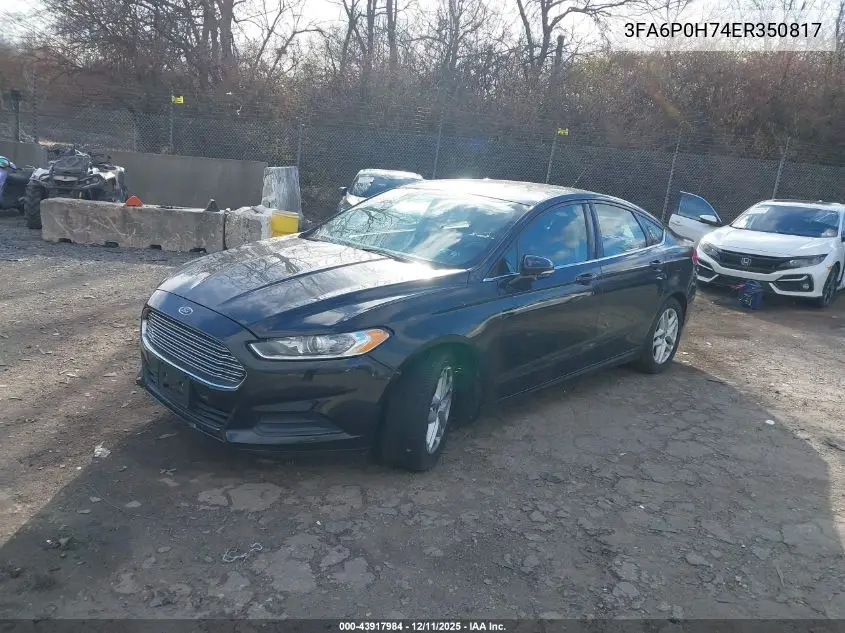 3FA6P0H74ER350817 2014 Ford Fusion Se