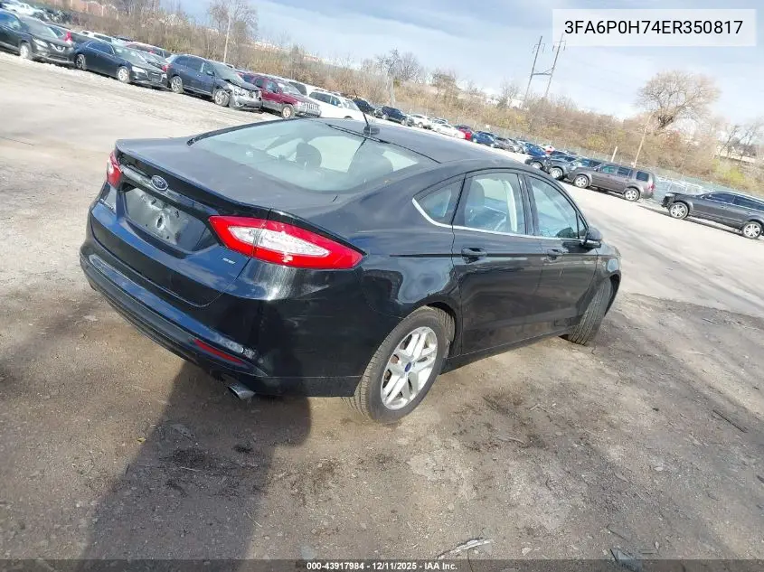 3FA6P0H74ER350817 2014 Ford Fusion Se