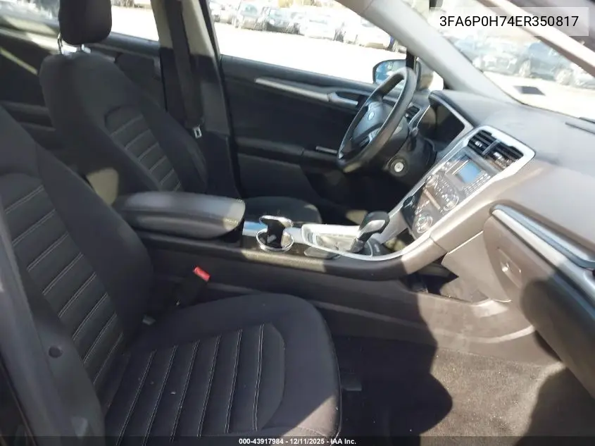 3FA6P0H74ER350817 2014 Ford Fusion Se