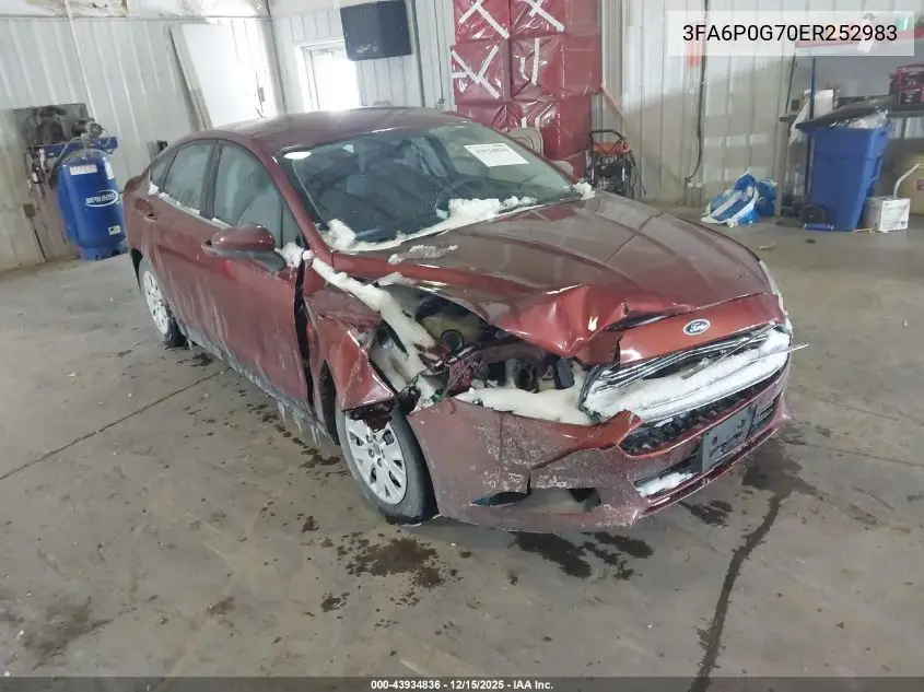 3FA6P0G70ER252983 2014 Ford Fusion S