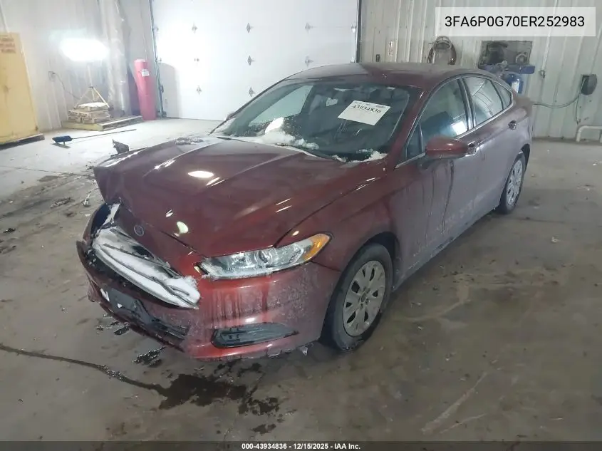 3FA6P0G70ER252983 2014 Ford Fusion S