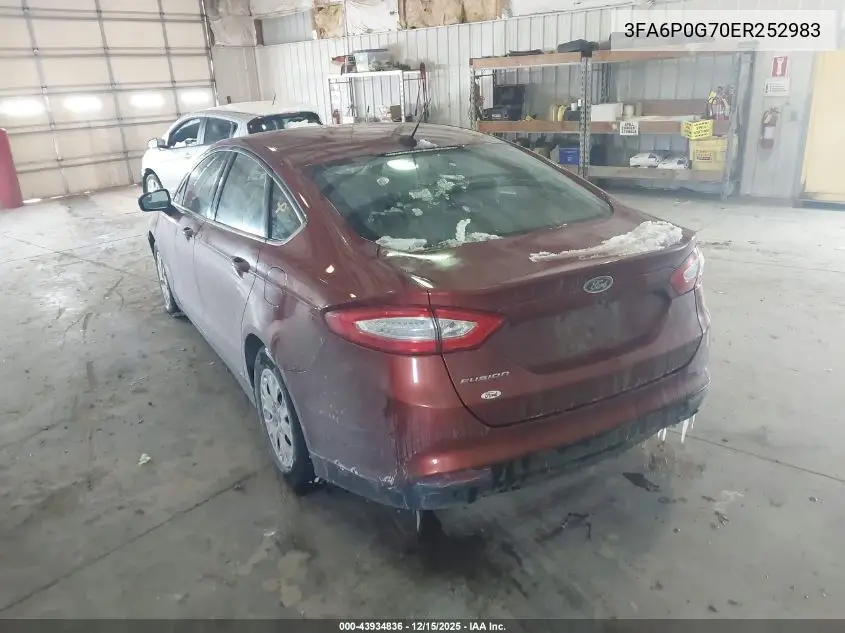 3FA6P0G70ER252983 2014 Ford Fusion S