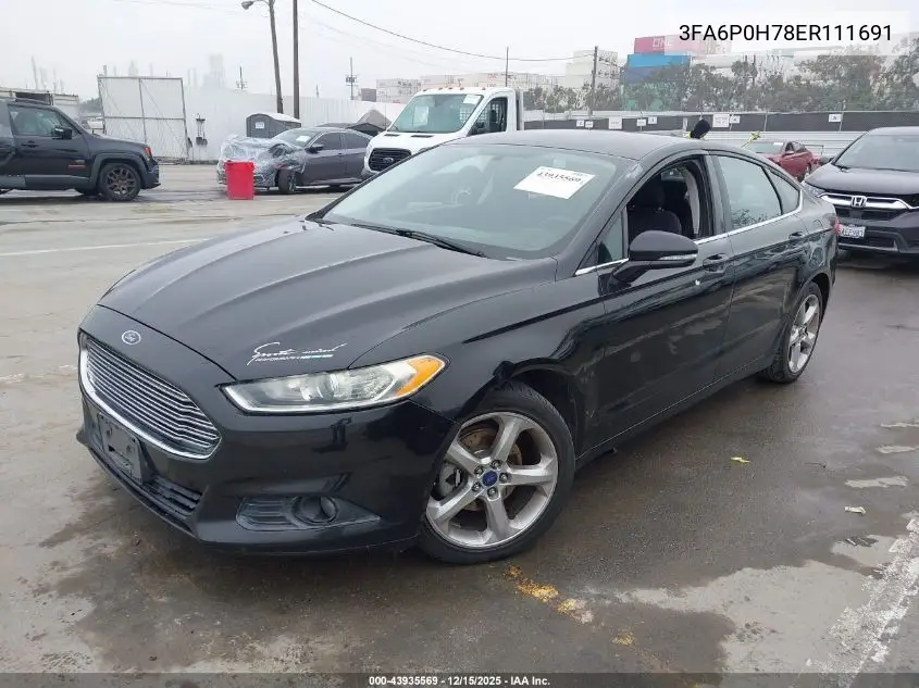 3FA6P0H78ER111691 2014 Ford Fusion Se