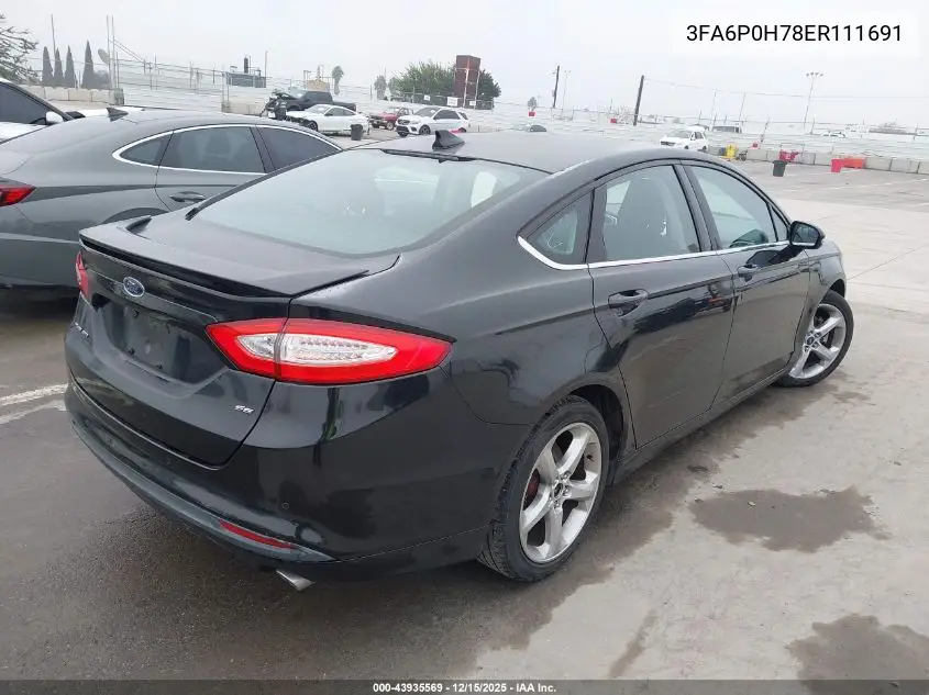 3FA6P0H78ER111691 2014 Ford Fusion Se