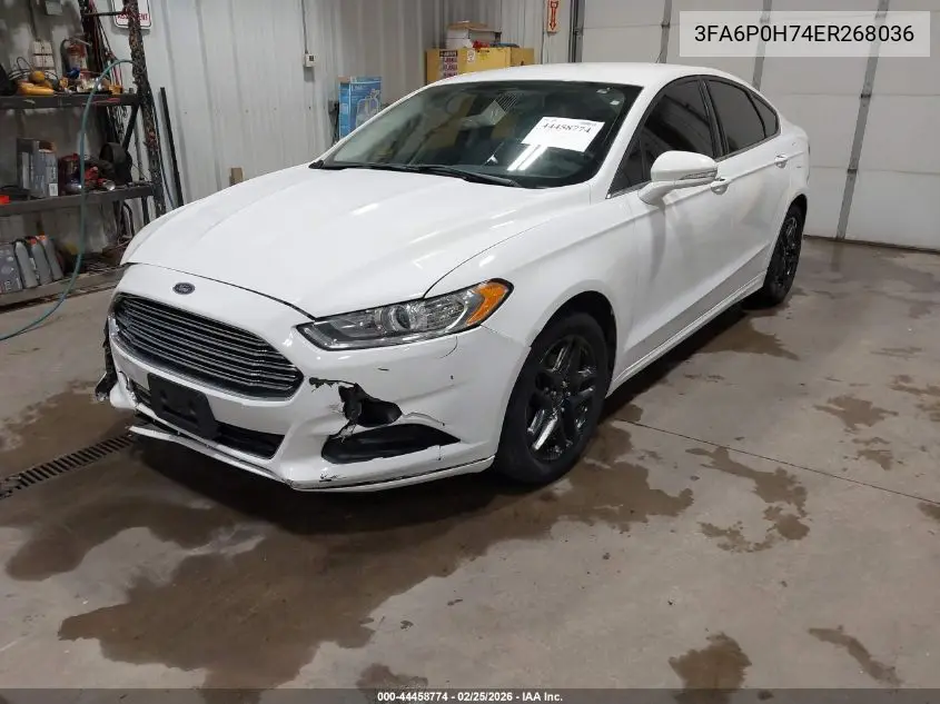 3FA6P0H74ER268036 2014 Ford Fusion Se