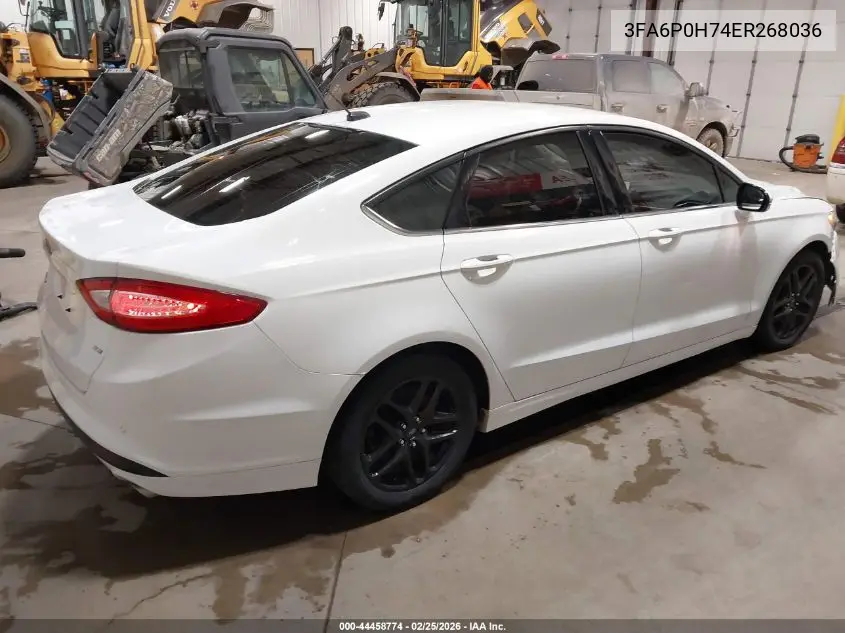 3FA6P0H74ER268036 2014 Ford Fusion Se