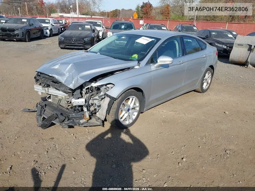3FA6P0H74ER362806 2014 Ford Fusion Se